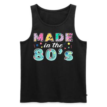 Made In The 80s Retro Carnival 80s Theme Party - Men's Premium Organic Tank Top - black - Front - AI Model Male 178 light (178cm)