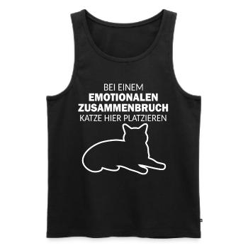Lustig Katze Hier Platzieren Katzen Humor - Männer Premium Bio Tank Top - Schwarz - Vorne - Michal (187cm)