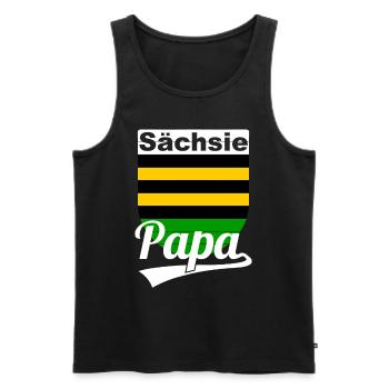 Sächsie Papa Vatertag Sachsen - Männer Premium Bio Tank Top - Schwarz - Vorne - Michal (187cm)