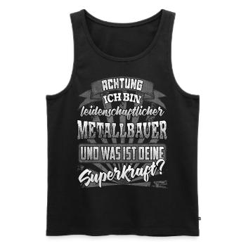 Metallbauer und was ist deine Superkraft - Männer Premium Bio Tank Top - Schwarz - Vorne - Michal (187cm)