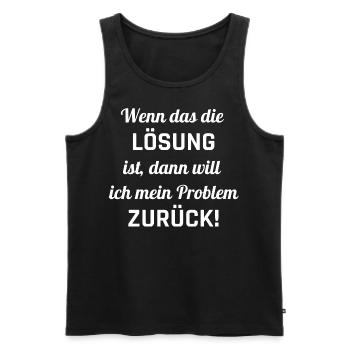 Lösung - Männer Premium Bio Tank Top - Schwarz - Vorne - Michal (187cm)