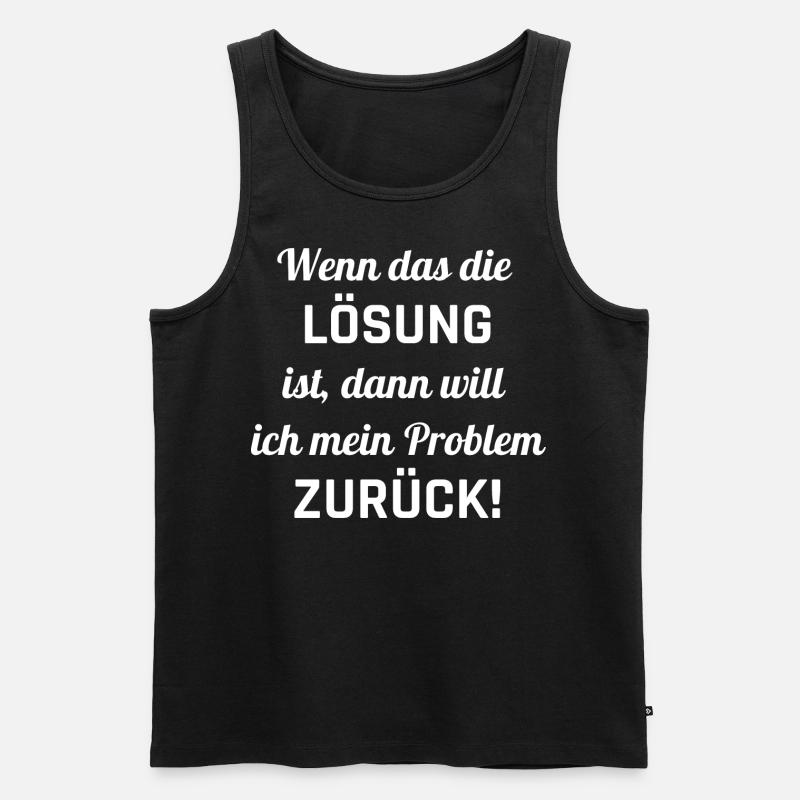 Lösung - Männer Premium Bio Tank Top - Schwarz