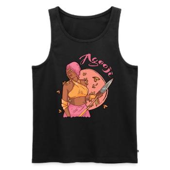 Agooji - Männer Premium Bio Tank Top - Schwarz - Vorne - AI Model Male 178 light (178cm)