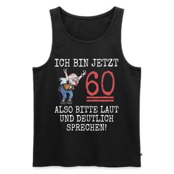 Lustig 60. Geburtstag Mann Ich bin 60 Pommesgabel - Männer Premium Bio Tank Top - Schwarz - Vorne - Michal (187cm)