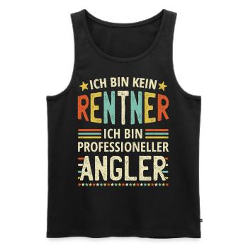 Opa Lustig Ich bin kein Rentner Angler Opa Angeln - Männer Premium Bio Tank Top - Schwarz - Vorne - Michal (187cm)
