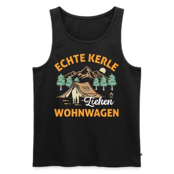 Echte Kerle ziehen Wohnwagen - Männer Premium Bio Tank Top - Schwarz - Vorne - Michal (187cm)