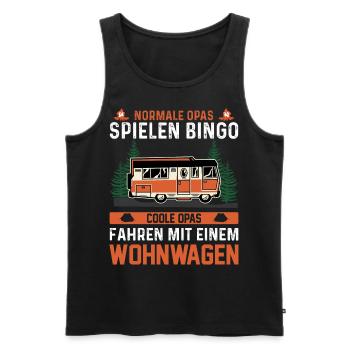 Normale Opas spielen Bingo, coole Opas fahren m... - Männer Premium Bio Tank Top - Schwarz - Vorne - Michal (187cm)