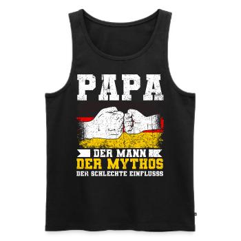 Papa, Der Mann, Der Mythos, Der Schlechte Einfluss - Männer Premium Bio Tank Top - Schwarz - Vorne - AI Model Male 178 light (178cm)