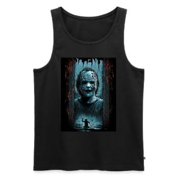 Gruselige Horrorfigur - Männer Premium Bio Tank Top - Schwarz - Vorne - AI Model Male 178 light (178cm)