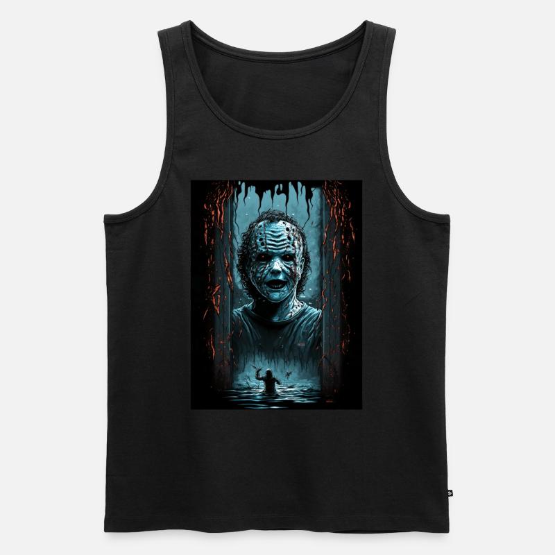 Gruselige Horrorfigur - Männer Premium Bio Tank Top - Schwarz