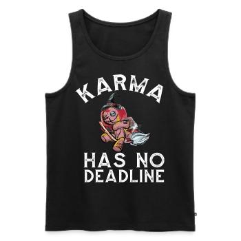 Karma Has No Deadline - Men's Premium Organic Tank Top - black - Front - AI Model Male 178 light (178cm)