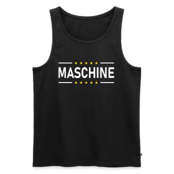 MASCHINE - Männer Premium Bio Tank Top - Schwarz - Vorne - AI Model Male 178 light (178cm)