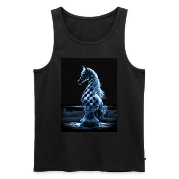 Chevalier d’échecs au clair de lune - Débardeur bio Premium Homme - noir - Devant - Michal (187cm)