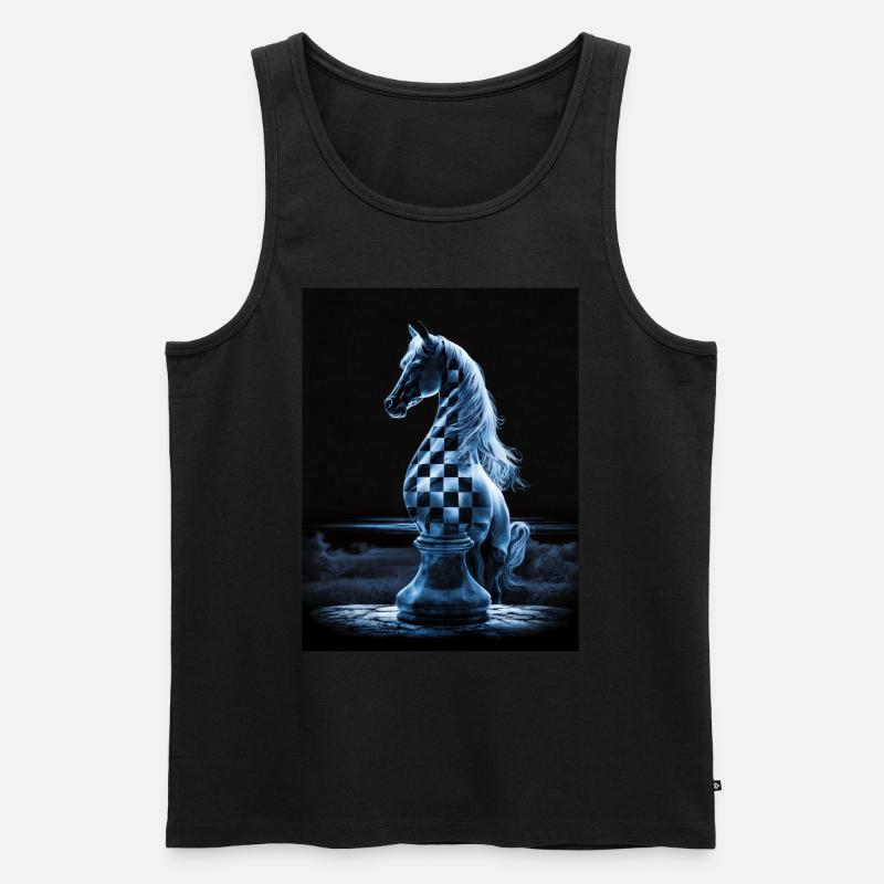 Schachritter im Mondschein - Männer Premium Bio Tank Top - Schwarz