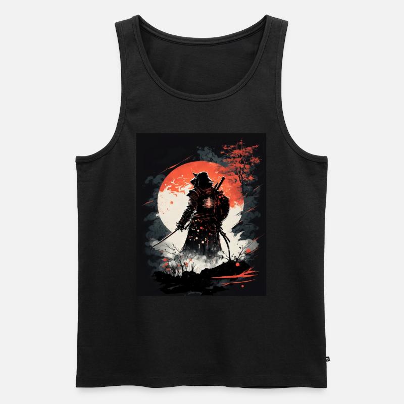 Japanischer Samurai-Krieger - Männer Premium Bio Tank Top - Schwarz