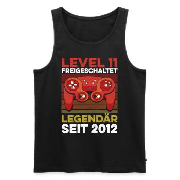 Niveau 11 ans 11e année 2012 Gamer - Débardeur bio Premium Homme - noir - Devant - AI Model Male 178 light (178cm)