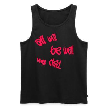 Everything will be fine, my child. The future is pink - Men's Premium Organic Tank Top - black - Front - AI Model Male 178 light (178cm)
