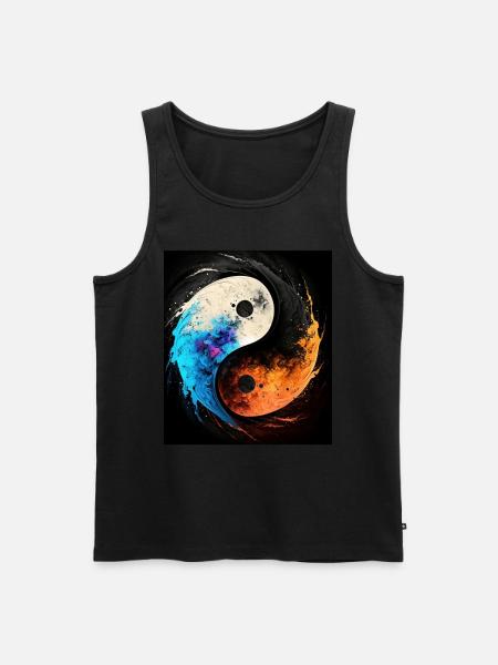 Abstract Yin and Yang Symbol - Men's Premium Organic Tank Top - black
