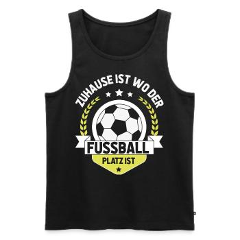Zuhause ist wo der Fußballplatz ist - Männer Premium Bio Tank Top - Schwarz - Vorne - Michal (187cm)