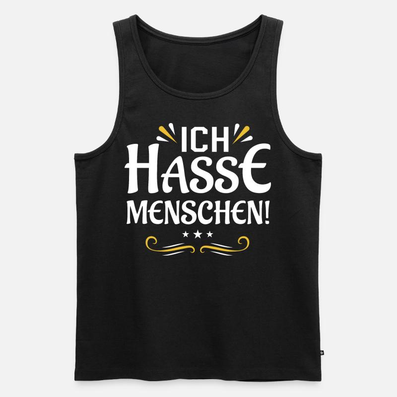 Ich hasse Menschen - Männer Premium Bio Tank Top - Schwarz