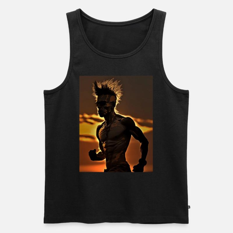 Punk Läufer - Männer Premium Bio Tank Top - Schwarz