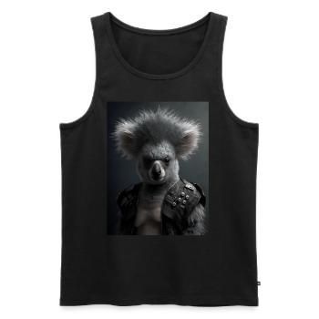Cool Punk Koala - Débardeur bio Premium Homme - noir - Devant - AI Model Male 178 light (178cm)
