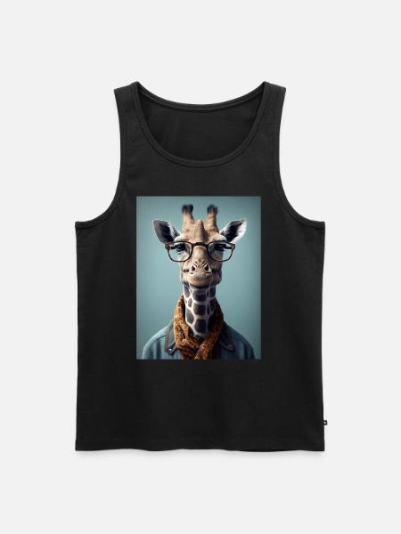 Cool Hipster Giraffe - Men's Premium Organic Tank Top - black