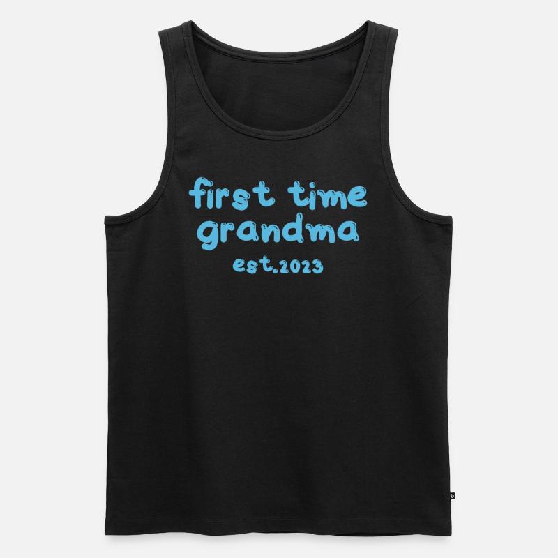 Oma zum ersten Mal - Männer Premium Bio Tank Top - Schwarz