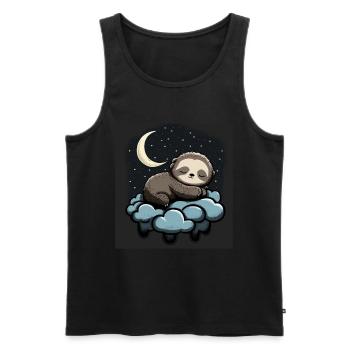 Sleeping Sloth - Men's Premium Organic Tank Top - black - Front - AI Model Male 178 light (178cm)