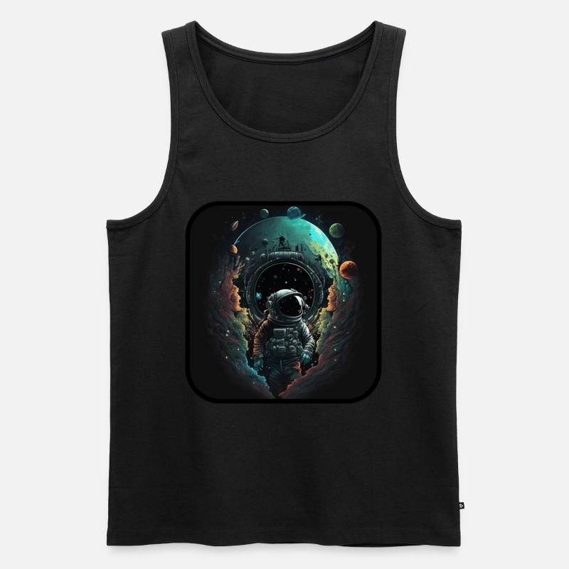 Abstract Astronaut - Männer Premium Bio Tank Top - Schwarz