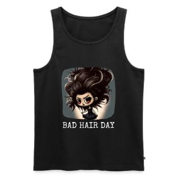 Bad Hair Day Sarcastic Design - Men's Premium Organic Tank Top - black - Front - Michal (187cm)