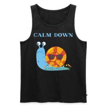 Calm Down Snail T-shirt Hoodie Design Chill - Männer Premium Bio Tank Top - Schwarz - Vorne - AI Model Male 178 light (178cm)