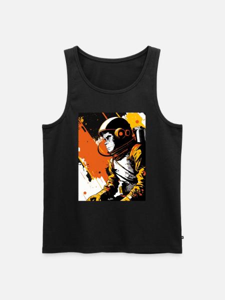 Monkey Astronaut - Men's Premium Organic Tank Top - black