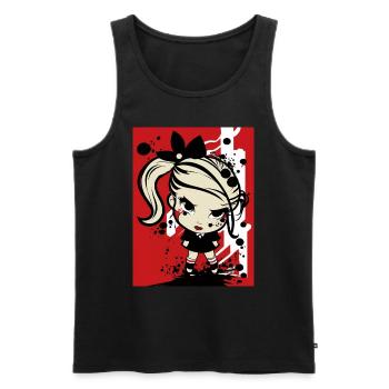 Fille rebelle du pop art - Débardeur bio Premium Homme - noir - Devant - Michal (187cm)
