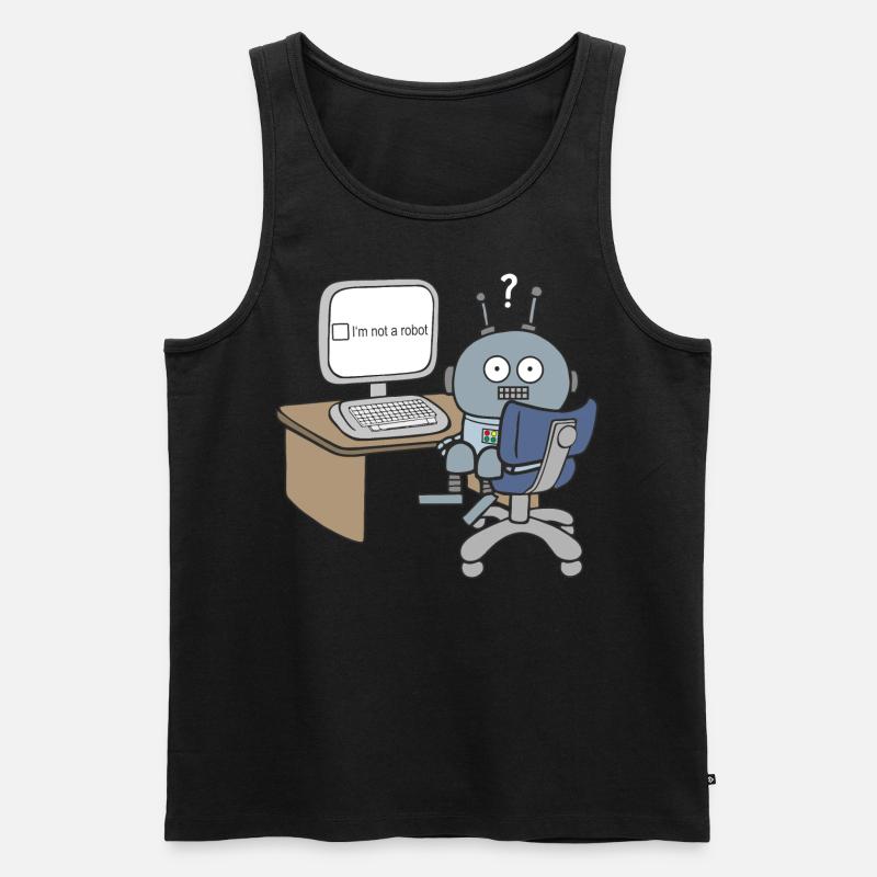 I m not a Robot - Männer Premium Bio Tank Top - Schwarz