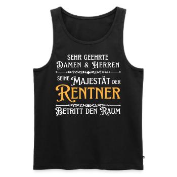 Ihre Majestät der Rentner Rente Spruch Pension - Männer Premium Bio Tank Top - Schwarz - Vorne - Michal (187cm)
