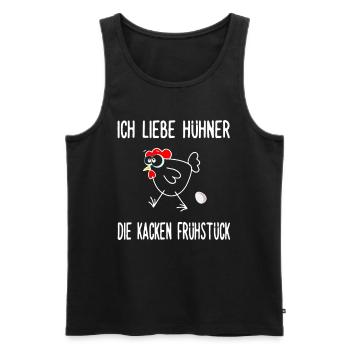 Eier - Ich liebe Hühner die kacken Frühstück - Männer Premium Bio Tank Top - Schwarz - Vorne - AI Model Male 178 light (178cm)