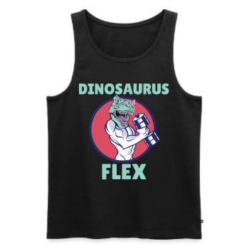 Dinosaurus Flex für Bodybuilder und Fitness im Gym - Männer Premium Bio Tank Top - Schwarz - Vorne - AI Model Male 178 light (178cm)