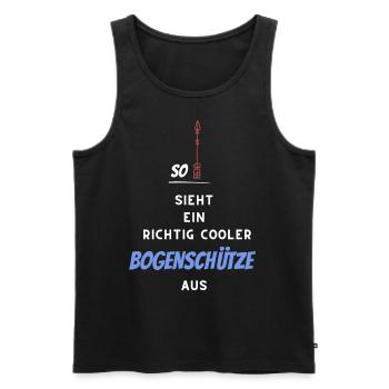So sieht ein richtig cooler Bogenschütze aus - Männer Premium Bio Tank Top - Schwarz - Vorne - Michal (187cm)