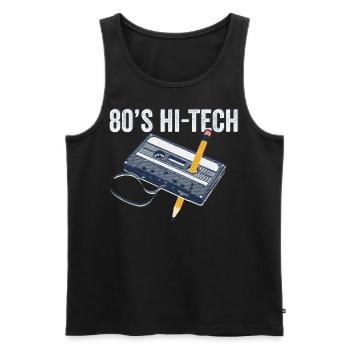 80er Jahre 90er Jahre Kassette Stift Retro Lustig - Männer Premium Bio Tank Top - Schwarz - Vorne - AI Model Male 178 light (178cm)