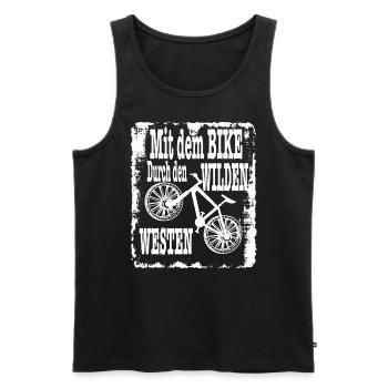 Mit dem Bike durch den Wilden Westen - Männer Premium Bio Tank Top - Schwarz - Vorne - Michal (187cm)