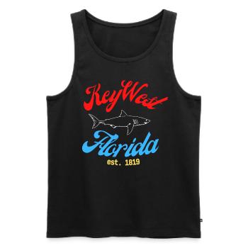 Floride - Key West - Débardeur bio Premium Homme - noir - Devant - AI Model Male 178 light (178cm)