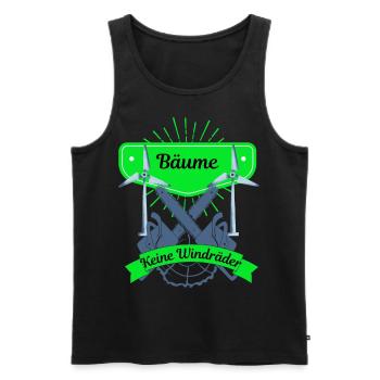Bäume und keine Windräder - Männer Premium Bio Tank Top - Schwarz - Vorne - Michal (187cm)