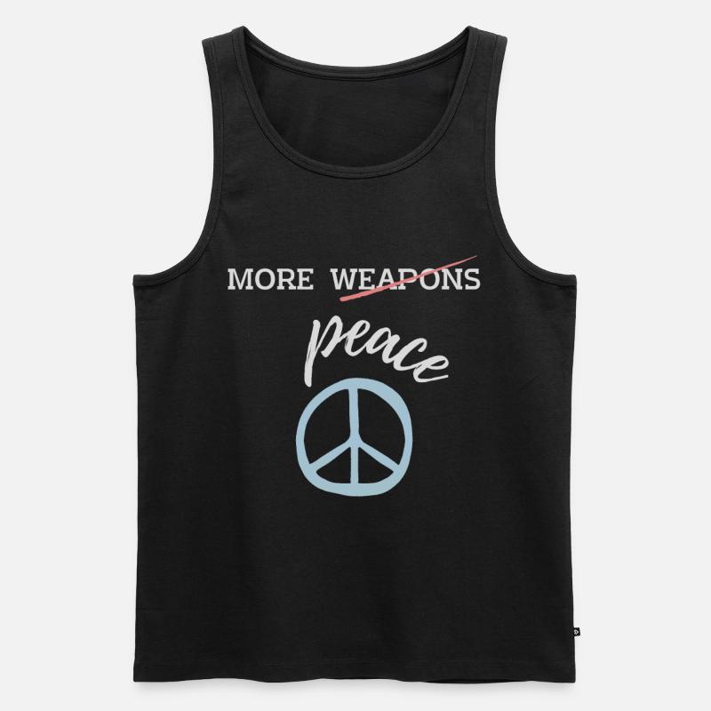 more (weapons) peace - Männer Premium Bio Tank Top - Schwarz