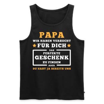Papa Papi Vatertag. Perfekte Geschenk Deine Kinder - Männer Premium Bio Tank Top - Schwarz - Vorne - Michal (187cm)