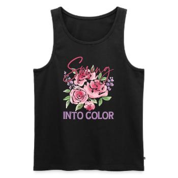 Spring Into Color - Männer Premium Bio Tank Top - Schwarz - Vorne - Michal (187cm)