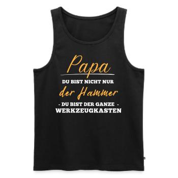 Bester Papa. Vatertag. Hammer. Werkzeugkasten - Männer Premium Bio Tank Top - Schwarz - Vorne - Michal (187cm)