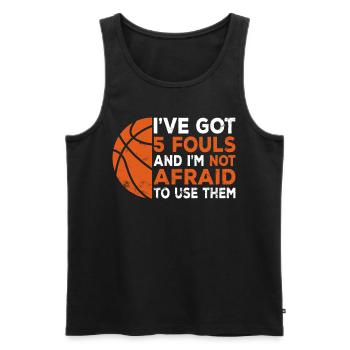 Hoops Basketteur Streetball Hooping 5 Fautes - Débardeur bio Premium Homme - noir - Devant - Michal (187cm)