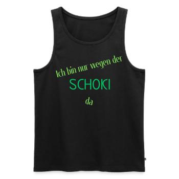 Ich bin nur wegen der Schoki da - Männer Premium Bio Tank Top - Schwarz - Vorne - Michal (187cm)
