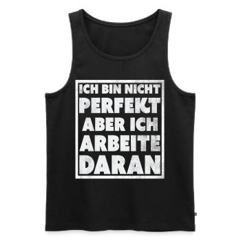 Lustige Sprüche T-Shirt online bestellen ,nur hier - Männer Premium Bio Tank Top - Schwarz - Vorne - AI Model Male 178 light (178cm)